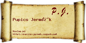 Pupics Jermák névjegykártya